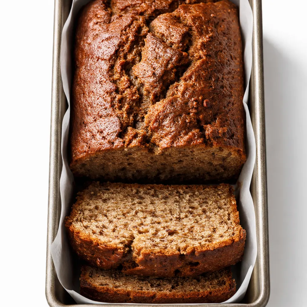 Mixing gluten-free banana bread batter with mashed bananas, resulting in a smooth and moist texture.