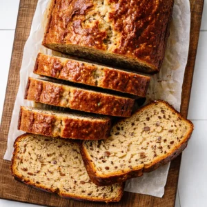 Mixing protein banana bread batter with ripe bananas and chocolate chips, thick and creamy texture.
