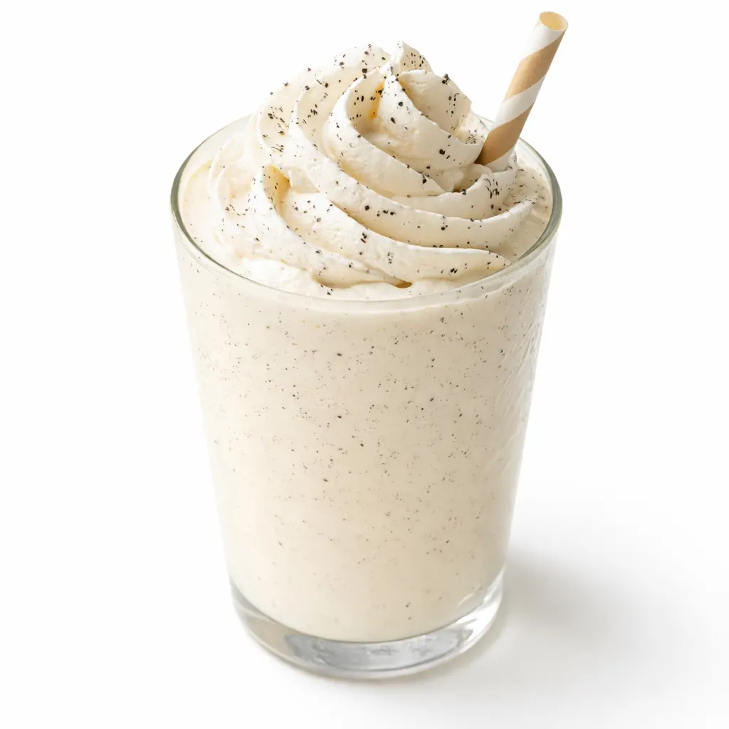 Whisking vanilla bean specks into creamy milk for a Starbucks vanilla bean copycat drink
