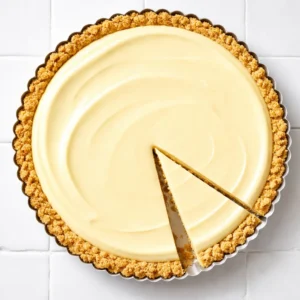 Mixing creamy lemon curd and fresh blueberries in a bowl for a no-bake tart filling