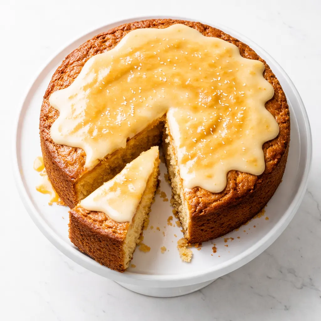 Golden brown butter sizzles in a pan, creating nutty goodness for brown butter cornmeal cake recipe.