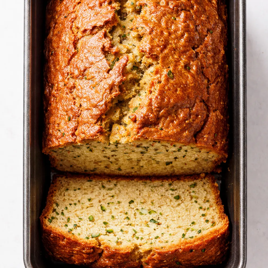 Mixing brown butter zucchini banana bread batter with shredded zucchini and chopped walnuts in a large bowl.