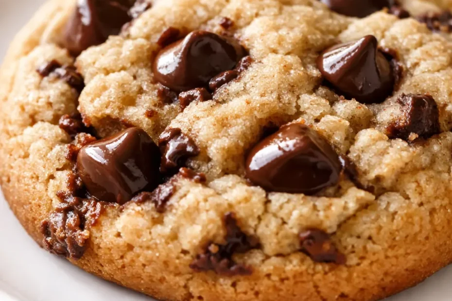 Soft, bakery-style Greek yogurt chocolate chip cookies with golden edges and gooey chocolate chips on a cooling rack.