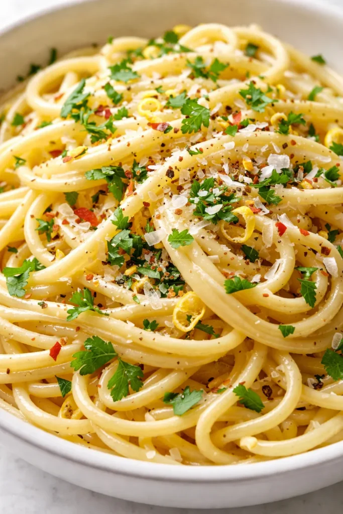Creamy white wine pasta with fresh parsley and grated Parmesan, ready in just 20 minutes.