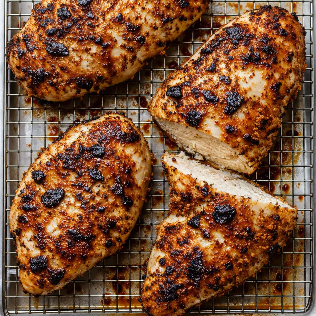 Baked ranch chicken turning golden in the oven, with crispy edges and juicy, seasoned meat.
