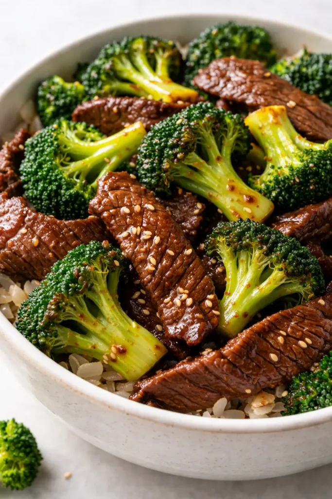 Tender beef strips and vibrant green broccoli florets coated in a glossy, savory sauce, a better-than-takeout dish ready in 20 minutes.