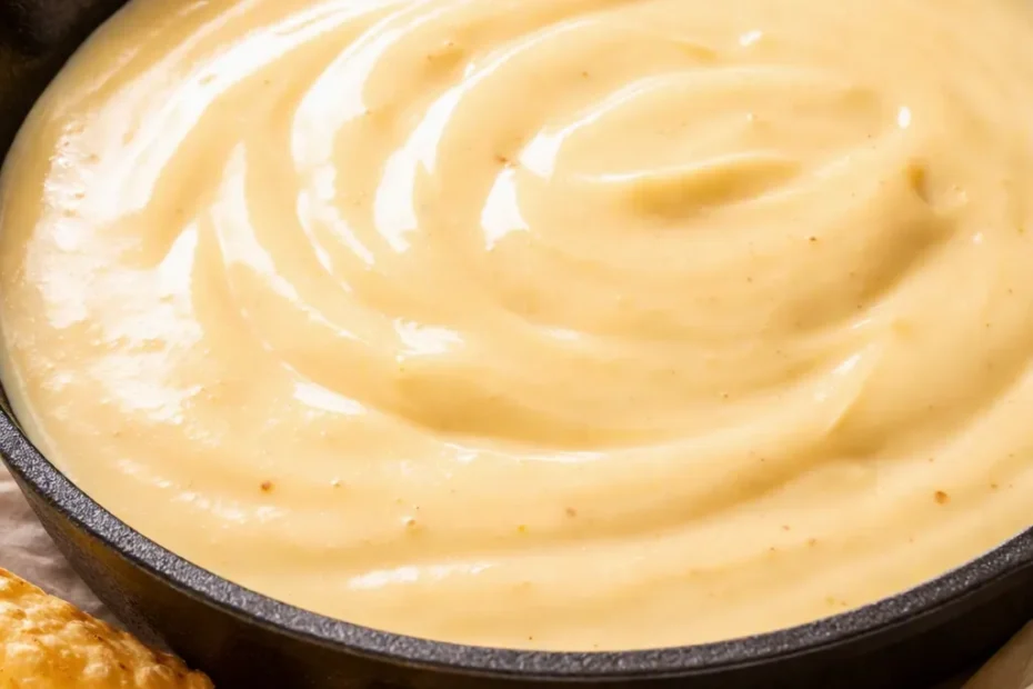 Creamy cowboy queso with melted cheese, diced tomatoes, and green chiles in a warm skillet.