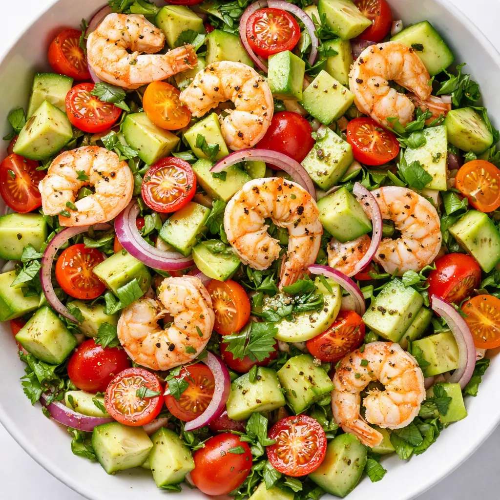 Crunchy, Cool Cucumber Shrimp Salad with an Herby Lime Dressing You'll Want to Put on Everything process photo